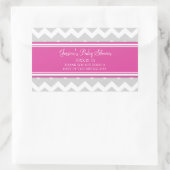 Roze Grijs Chevron Baby shower Favor Stickers (Tas)