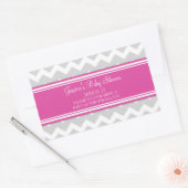 Roze Grijs Chevron Baby shower Favor Stickers (Envelop)