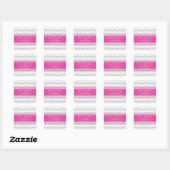 Roze Grijs Chevron Baby shower Favor Stickers (Vel)