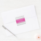 Roze Grijs Chevron Baby shower Favor Stickers (Envelop)