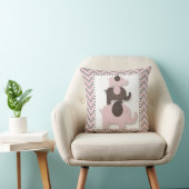 Roze & Grijs Chevron Olifant Kussen (Stoel)