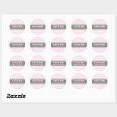 Roze Grijs Chevrons Afstuderen Aangepaste naam Ronde Sticker (Vel)