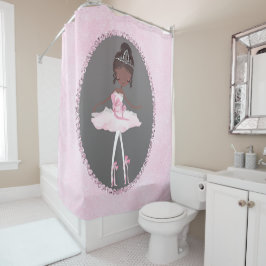 Roze & Grijs Couture Ballerina Donker Etnisch Chic Douchegordijn