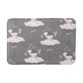 Roze & Grijs Couture Ballerina Meisjes Whimsical C Badmat