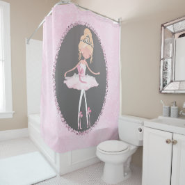 Roze & Grijs Couture Ballerina Meisjes Whimsical C Douchegordijn
