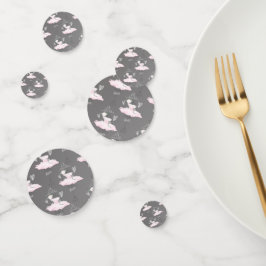 Roze & Grijs Couture Ballerina Verjaardagsfeestje Confetti