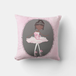 Roze & Grijs Couture Donkere Ballerina Meisjes Sla Kussen