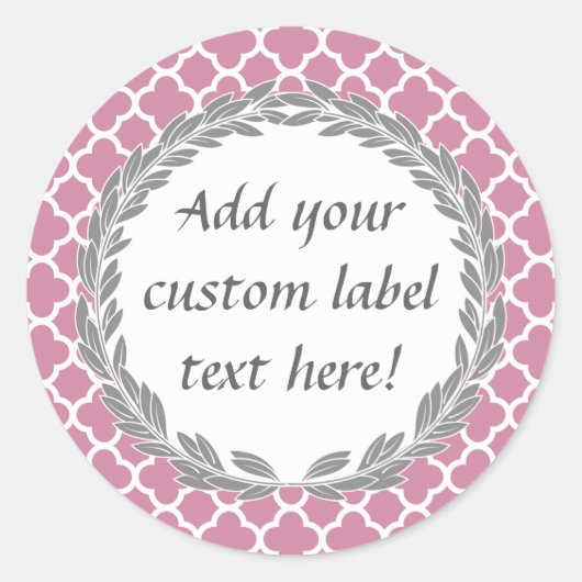 Roze Grijs  Custom Canning Jar Craft Label (Voorkant)