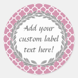 Roze Grijs Custom Canning Jar Craft Label