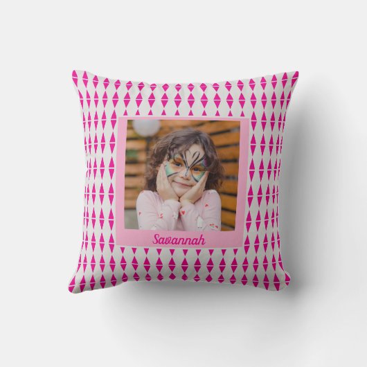 Roze Grijs Custom Photo Kussen (Achterkant)