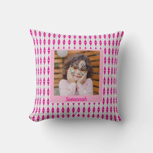 Roze Grijs Custom Photo Kussen (Voorkant)