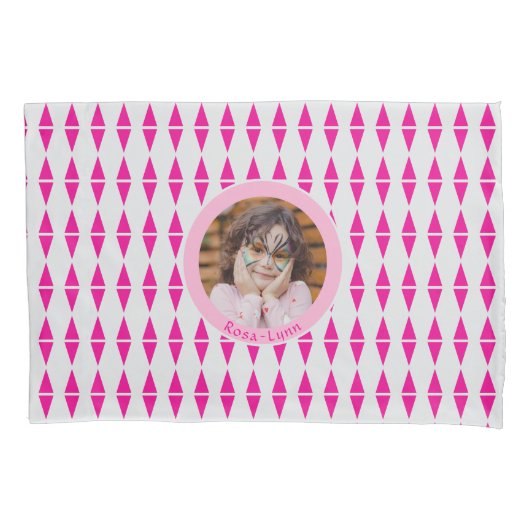 Roze Grijs Custom Photo Kussensloop (Voorkant)