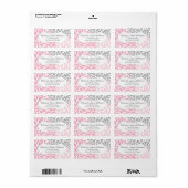 Roze Grijs Dahlia Bruiloft Bruids Baby shower op m Etiket (Full Sheet)