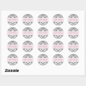 Roze Grijs Damask Baby shower Favor Stickers (Vel)