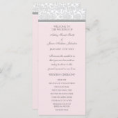 Roze Grijs Damask Wedding Program Programmakaart (Voorkant / Achterkant)