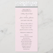 Roze Grijs Damask Wedding Program Programmakaart (Voorkant)