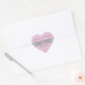  roze, grijs damast bruiloft gunst Sticker (Envelop)