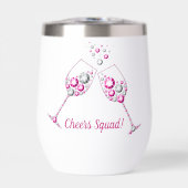 Roze & Grijs Diamant Wijnglas Bachelorette Party (Voorkant)