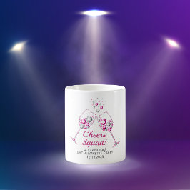 Roze & Grijs Diamanten Wijn Glas Bachelorette Fees Koffiemok