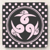  Roze Grijs Drie Ganzen Japan Mon Oriental Bier Onderzetter (Voorkant)