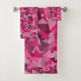 Roze Grijs Driehoek Patroon Bad Handdoek