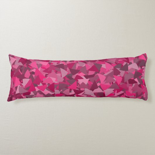 Roze Grijs Driehoek Patroon Lichaamskussen (Voorkant)