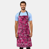 Roze Grijs Driehoek Patroon Schort (Gedragen)