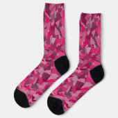 Roze Grijs Driehoek Patroon Sokken (Links)