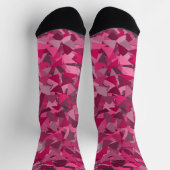 Roze Grijs Driehoek Patroon Sokken (Top)