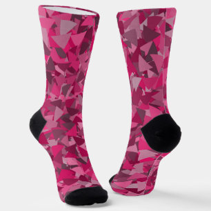 Roze Grijs Driehoek Patroon Sokken
