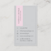 Roze Grijs Elegant Schattige Modern Monogram Custo Visitekaartje (Achterkant)