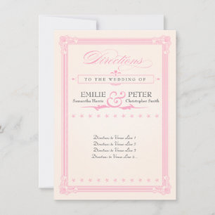 Roze, Grijs en Crème Poster Stijl Richtingskaart Kaart