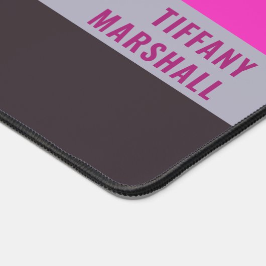 Roze grijs en donker gedempt Paarse streepjespatro Bureaumat (Hoek)