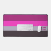 Roze grijs en donker gedempt Paarse streepjespatro Bureaumat (Keyboard & Muis)