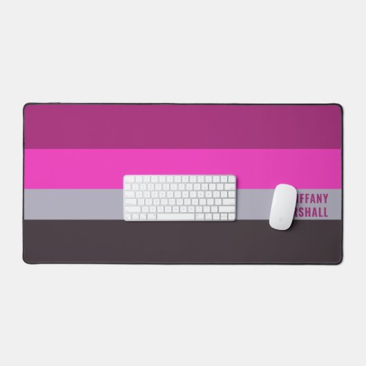 Roze grijs en donker gedempt Paarse streepjespatro Bureaumat (Keyboard & Muis)