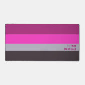 Roze grijs en donker gedempt Paarse streepjespatro Bureaumat (Voorkant)