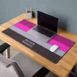 Roze grijs en donker gedempt Paarse streepjespatro Bureaumat<br><div class="desc">Verbeter uw werkruimte met de Pink, Grey en Dark Muted Paarse Stripes Pattern Desk Mat. Met een stijlvol gestreept ontwerp voegt deze mat een moderne en geavanceerde touch toe en biedt hij een glad oppervlak voor uw toetsenbord en muis. Ideaal voor thuiskantoren, gamesetups of creatieve werkruimtes, het is een geweldige...</div>
