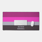 Roze grijs en donker gedempt Paarse streepjespatro Bureaumat (Keyboard & Muis)