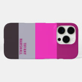 Roze grijs en donker gedempt Paarse streepjespatro Case-Mate iPhone Case (Achterkant (horizontaal))