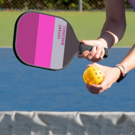 Roze grijs en donker gedempt Paarse streepjespatro Pickleball Paddle