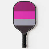 Roze grijs en donker gedempt Paarse streepjespatro Pickleball Paddle (Achterkant)