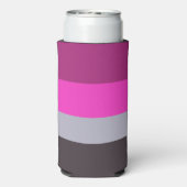 Roze grijs en donker gedempt Paarse streepjespatro Seltzer Blikjeskoeler (Seltzer Achterkant)