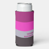 Roze grijs en donker gedempt Paarse streepjespatro Seltzer Blikjeskoeler (Seltzer Voorkant)