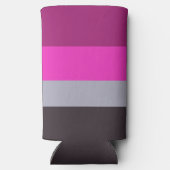 Roze grijs en donker gedempt Paarse streepjespatro Seltzer Blikjeskoeler (Achterkant)