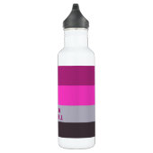 Roze grijs en donker gedempt Paarse streepjespatro Waterfles (Rechts)