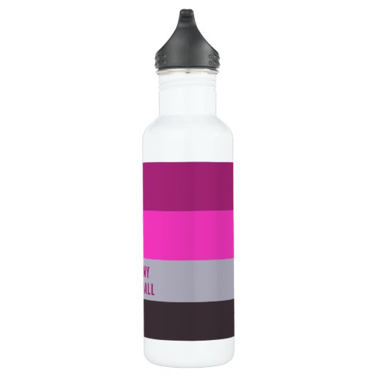Roze grijs en donker gedempt Paarse streepjespatro Waterfles (Rechts)