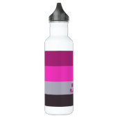 Roze grijs en donker gedempt Paarse streepjespatro Waterfles (Links)