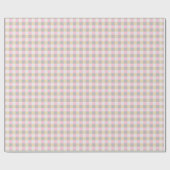 Roze Grijs En Geel Gingham Cadeaupapier (Vlak)