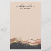 Roze grijs en gouden elegante moderne script briefpapier (Achterkant)