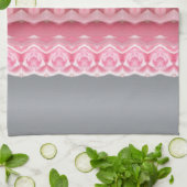 Roze grijs en groen theedoek (Gevouwen)